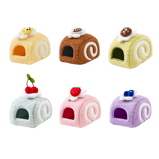 Rat Hamster Warm Bed House, Swiss Roll Cute Shape, Small Animal Cage Accessories for Mini Small Animal Mice, Chinchillas, Dwraf Hamsters, Multiple