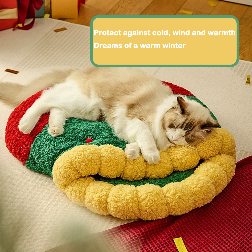 Christmas sock shaped cat nest, cat bed, winter warm semi-enclosed cat sleeping bag, or Christmas small dog kennel