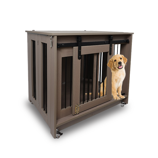 Wooden Foldable Dog Crate, Removable, Dog Crate Furniture, Dog Kennel, No Assembly Required, 30 x 24 x 33 inches