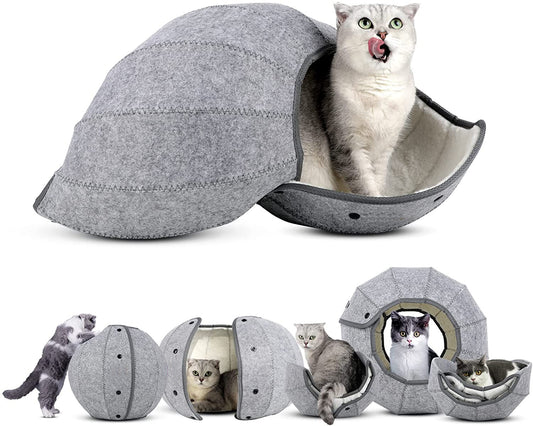 Foldable Breathable Pet Bed, Cat House, Burrow Tunnel Semi-Closed Creative Pet Kennel, Cat and Dog Supplies