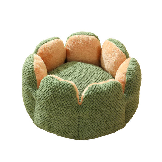 Cactus petal shape pet bed, winter thickened warm cat bed, sleeping soft kennel pads